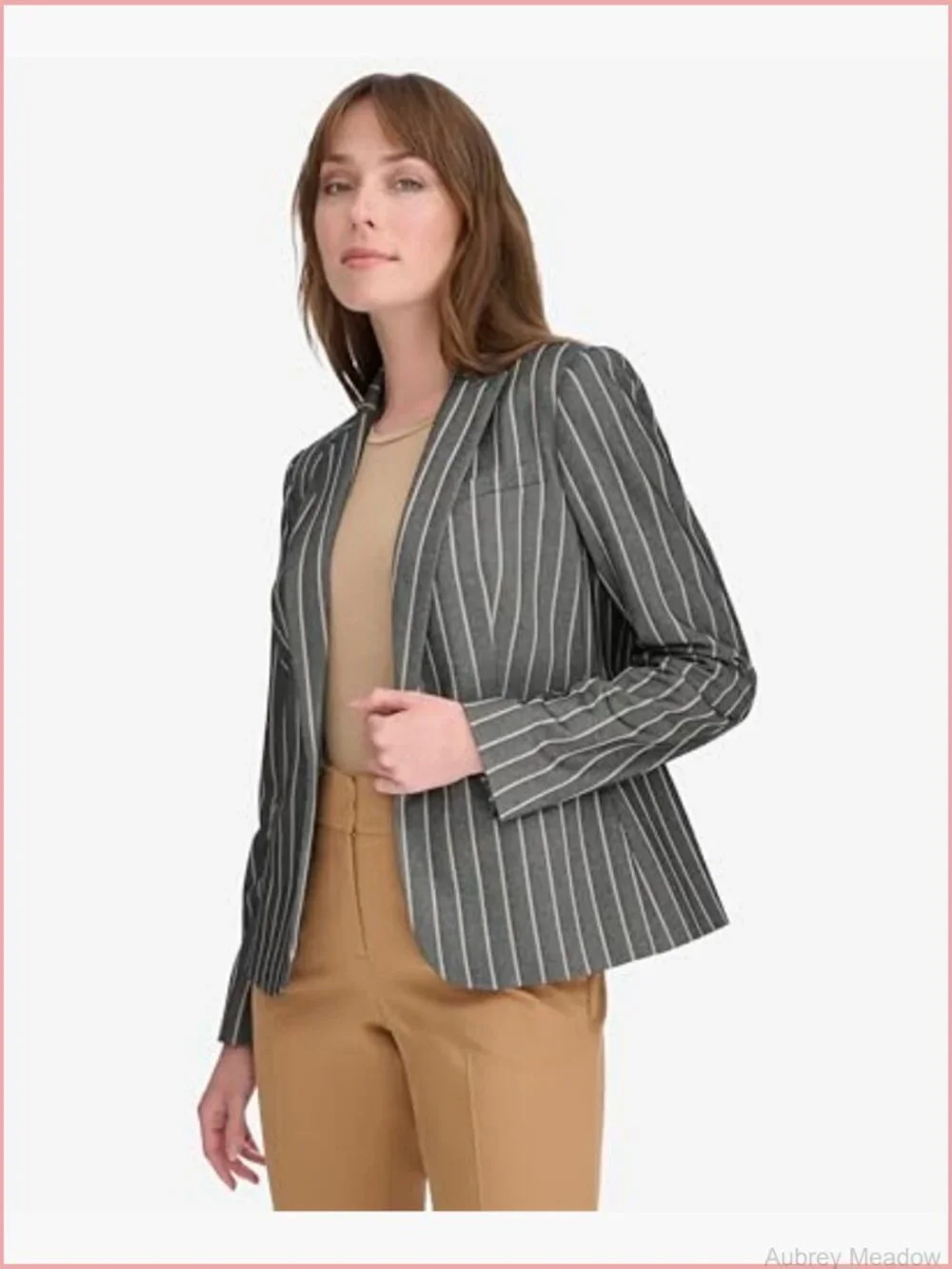 Single Button Notch Collar Blazer Jacket Work Suit Office